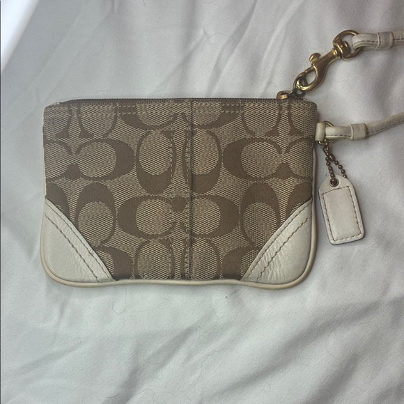 Coach Signature Women’s Brown and Cream Wristlet Wallet - Picture 6 of 11